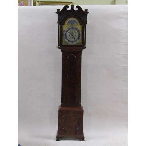 14 - A late 18c eight day longcase clock, the 30cm arched brass dial signed William Mortimer, Plymouth, a... 