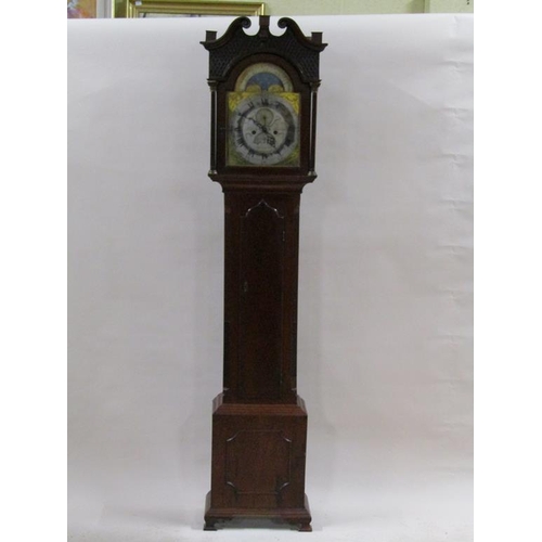 14 - A late 18c eight day longcase clock, the 30cm arched brass dial signed William Mortimer, Plymouth, a... 