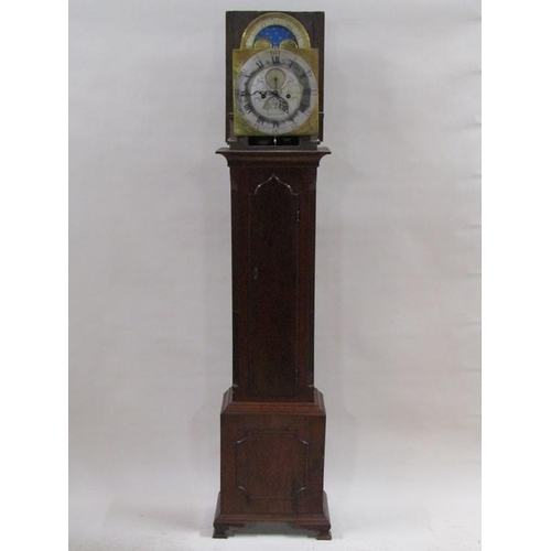 14 - A late 18c eight day longcase clock, the 30cm arched brass dial signed William Mortimer, Plymouth, a... 