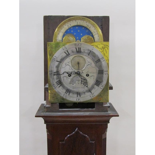 14 - A late 18c eight day longcase clock, the 30cm arched brass dial signed William Mortimer, Plymouth, a... 