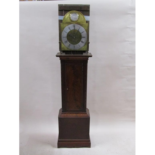 15 - A late 18c eight day longcase clock, the 36cm arched dial signed Jas. Ross, Glasgow and having silve... 