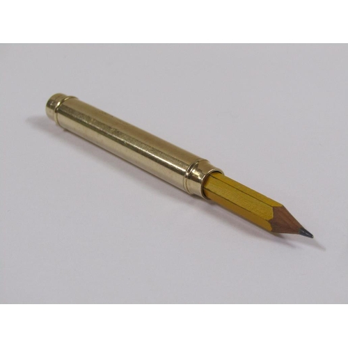 55 - A Sampson Mordan & Co 9ct gold pencil holder, 27.5g total weight, 8cm l.