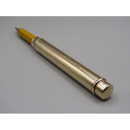 55 - A Sampson Mordan & Co 9ct gold pencil holder, 27.5g total weight, 8cm l.