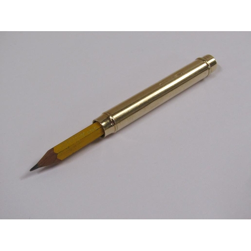 55 - A Sampson Mordan & Co 9ct gold pencil holder, 27.5g total weight, 8cm l.