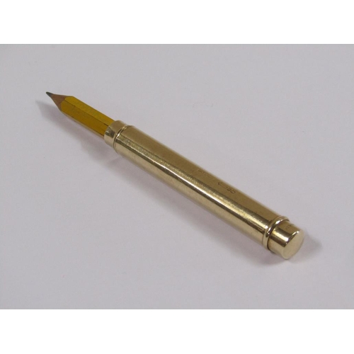 55 - A Sampson Mordan & Co 9ct gold pencil holder, 27.5g total weight, 8cm l.