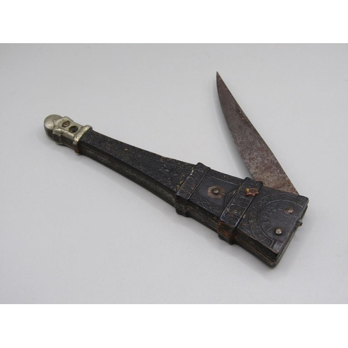 43 - A late 19c/early 20c French Eiffel Tower pocket knife with a folding bakelite and steel blade, the m... 