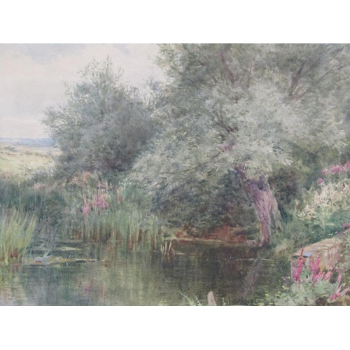 185 - Sylvester Stannard - A quiet pool, signed watercolour, framed and glazed, 25cm x 34cm.