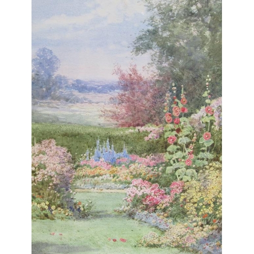 188 - Teresa Sylvester Stannard - a pair, Summertime garden & Summertime garden with thatched cottage, sig... 