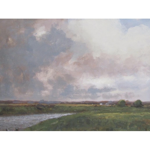 203 - John Foulger - The river Arundel, signed mixed media, framed and glazed, 39cm x 49cm.