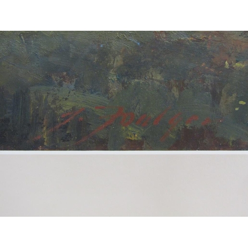 203 - John Foulger - The river Arundel, signed mixed media, framed and glazed, 39cm x 49cm.