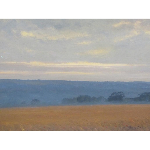 207 - John Foulger - Summer evening, The Vale of Dedham from East Berghoff, signed watercolour, framed and... 