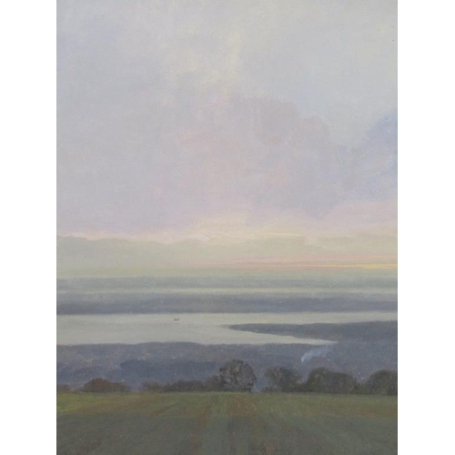 208 - John Foulger - View from Portsdown Hill, signed watercolour, framed and glazed, 53cm x 39cm.