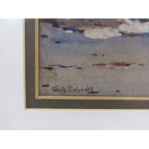 209 - Frank Richards - Sunlight and shadow, Cornish coast, signed watercolour, framed and glazed, 17cm x 2... 