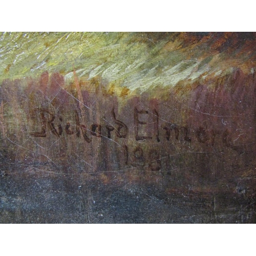 217 - Richard Elmore 1887 - All Saints Church, Marlow, signed oil on canvas, framed, 40cm x 60cm.