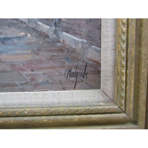 239 - Clive Madgwick 1989 - Realto Market, Venice, signed oil on canvas, framed, 30cm x 39cm.