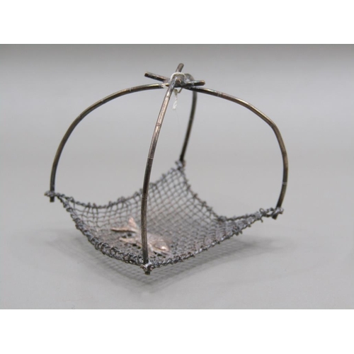 69 - A late 19c/early 20c Chinese silver fishing platform and a single mast fishing boat, makers marks fo... 