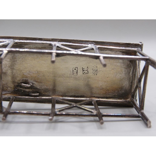 69 - A late 19c/early 20c Chinese silver fishing platform and a single mast fishing boat, makers marks fo... 