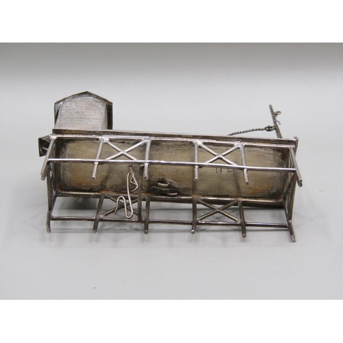 69 - A late 19c/early 20c Chinese silver fishing platform and a single mast fishing boat, makers marks fo... 