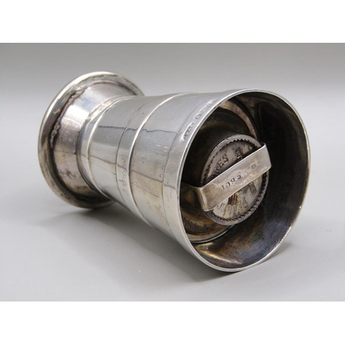 71 - A silver milk churn pepper grinder, Sheffield 1942, 7.5cm h.