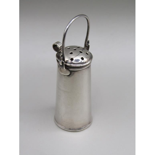 75 - A late Victorian silver miniature milk can pepperette, Birmingham 1900, 6cm h.