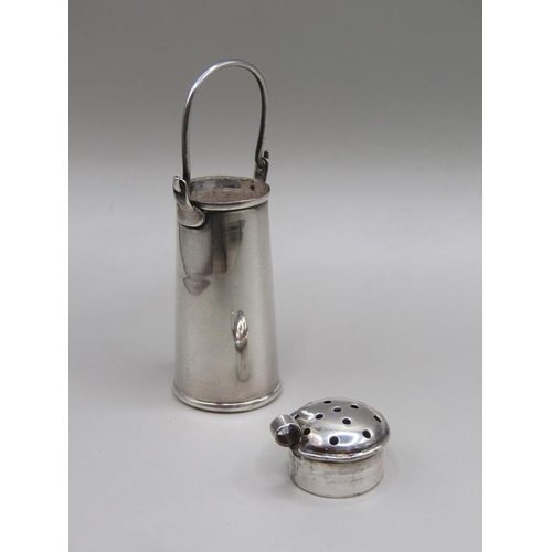 75 - A late Victorian silver miniature milk can pepperette, Birmingham 1900, 6cm h.