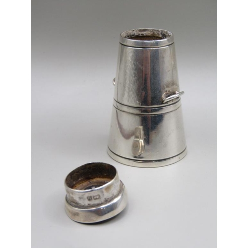 76 - An Edwardian silver miniature milk churn pepperette, Birmingham 1901, 5.2cm h.