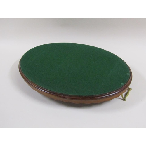 32 - A 19c tea tray of oval galleried form with a burr wood base, having a central satin wood oval motif ... 