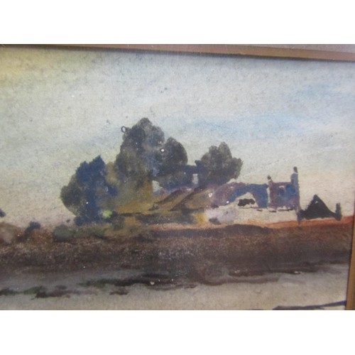 212 - Frank Richards - The forsaken homestead, signed watercolour, framed and glazed, 17cm x 24cm.