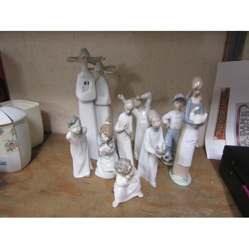 61 - COLLECTION OF LLADRO & NAO FIGURES