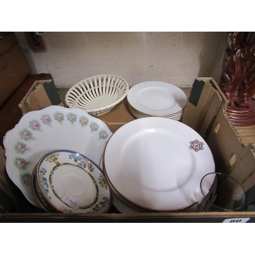 80 - BOX OF PORCELAIN PLATES ETC