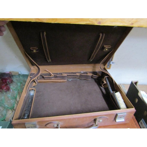 81 - LEATHER BRIEFCASE AND VANITY CASE