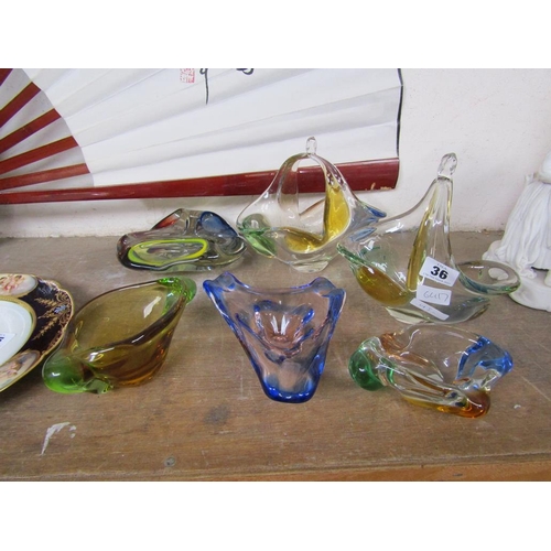 36 - GROUP OF MID 20C CZECHOSLOVAKIAN ART GLASS