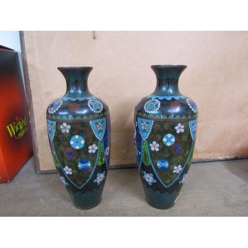 38 - PAIR OF EARLY 20C JAPANESE CLOISONNE VASES