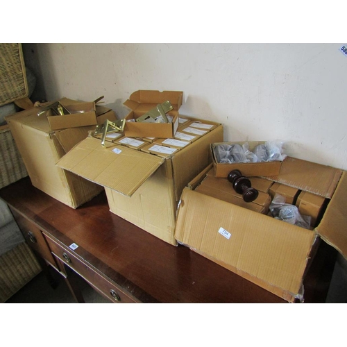 506 - THREE BOXES OF DOOR FURNITURE