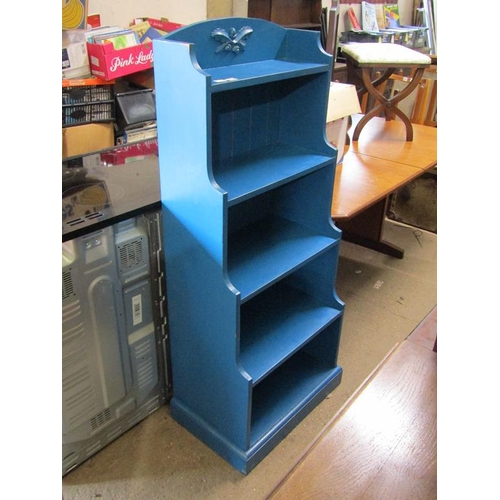 519 - BLUE PAINTED BOOKCASE