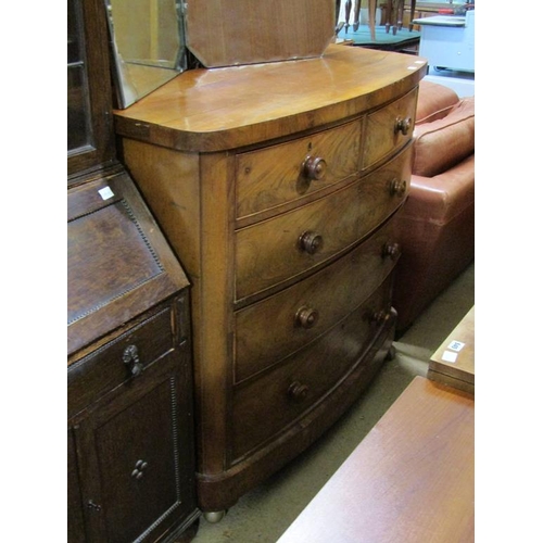 535 - VICTORIAN MAHOGANY BOW FRONT CHEST