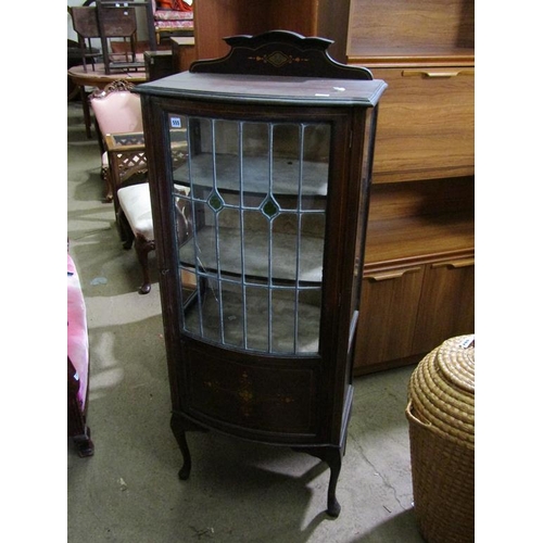 555 - EDWARDIAN BOW FRONT DISPLAY CABINET