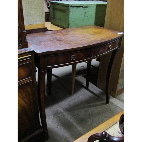 586 - TWO DRAWER MAHOGANY SIDE TABLE