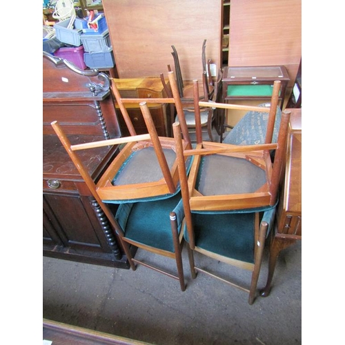 676 - FOUR TEAK DINING CHAIRS