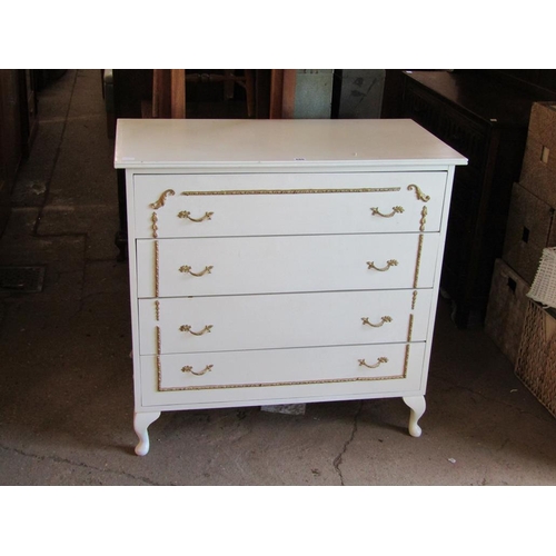 686 - CREAM AND GILT FOUR DRAWER CHEST