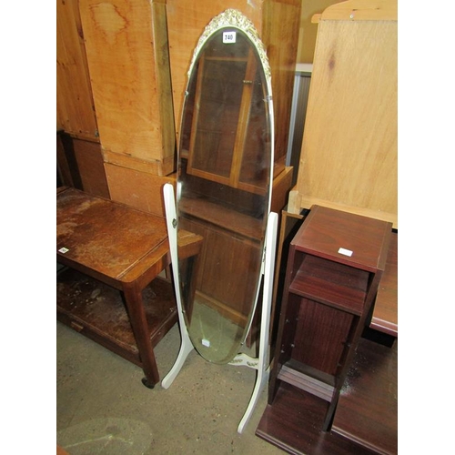 740 - CREAM FRAMED CHEVAL MIRROR