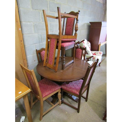 767 - OLD CHARM OAK DINING TABLE AND CHAIRS