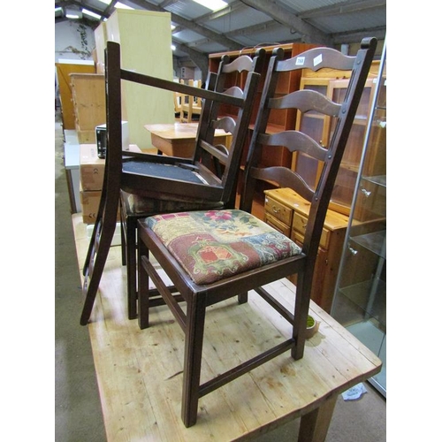 768 - THREE LADDERBACK CHAIRS