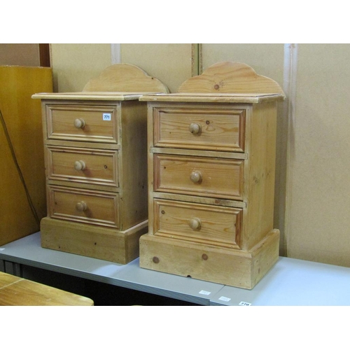 771 - TWO PINE 3 DRAWER CHESTS