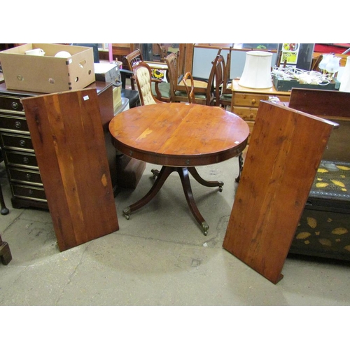 813 - REPRODUCTION YEW WOOD EXTENDING DINING TABLE