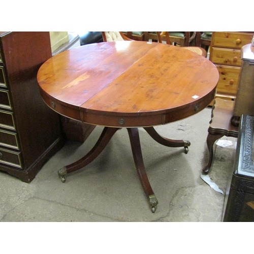 813 - REPRODUCTION YEW WOOD EXTENDING DINING TABLE