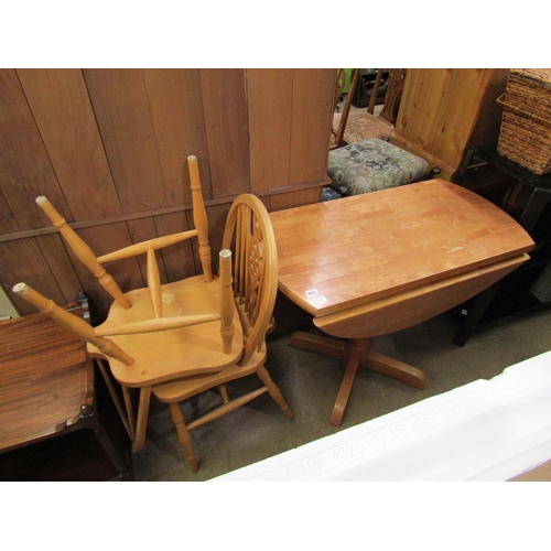 841 - DROP LEAF TABLE AND TWO CHAIRS