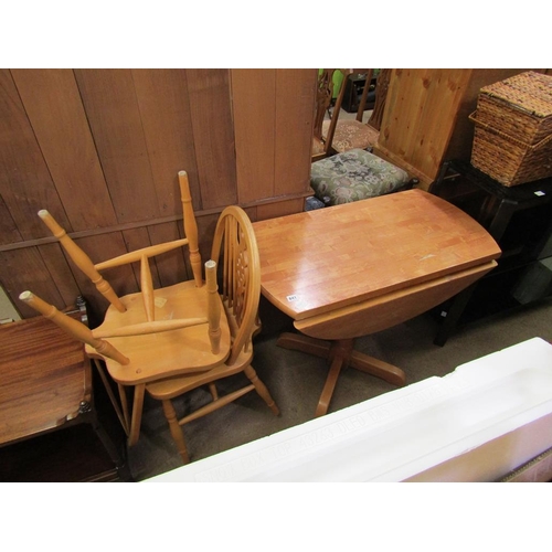 841 - DROP LEAF TABLE AND TWO CHAIRS