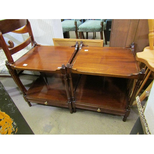 842 - TWO MAHOGANY TWO TIER TABLES