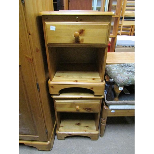 854 - TWO PINE BEDSIDE CHEST